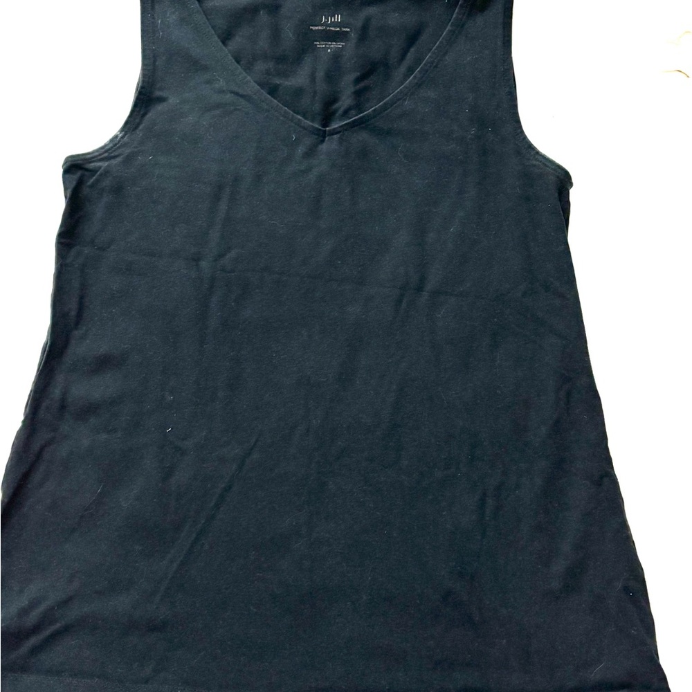Black Sleeveless V-Neck Top S JJill